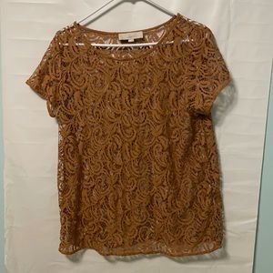 Tan Lace shirt size large loft